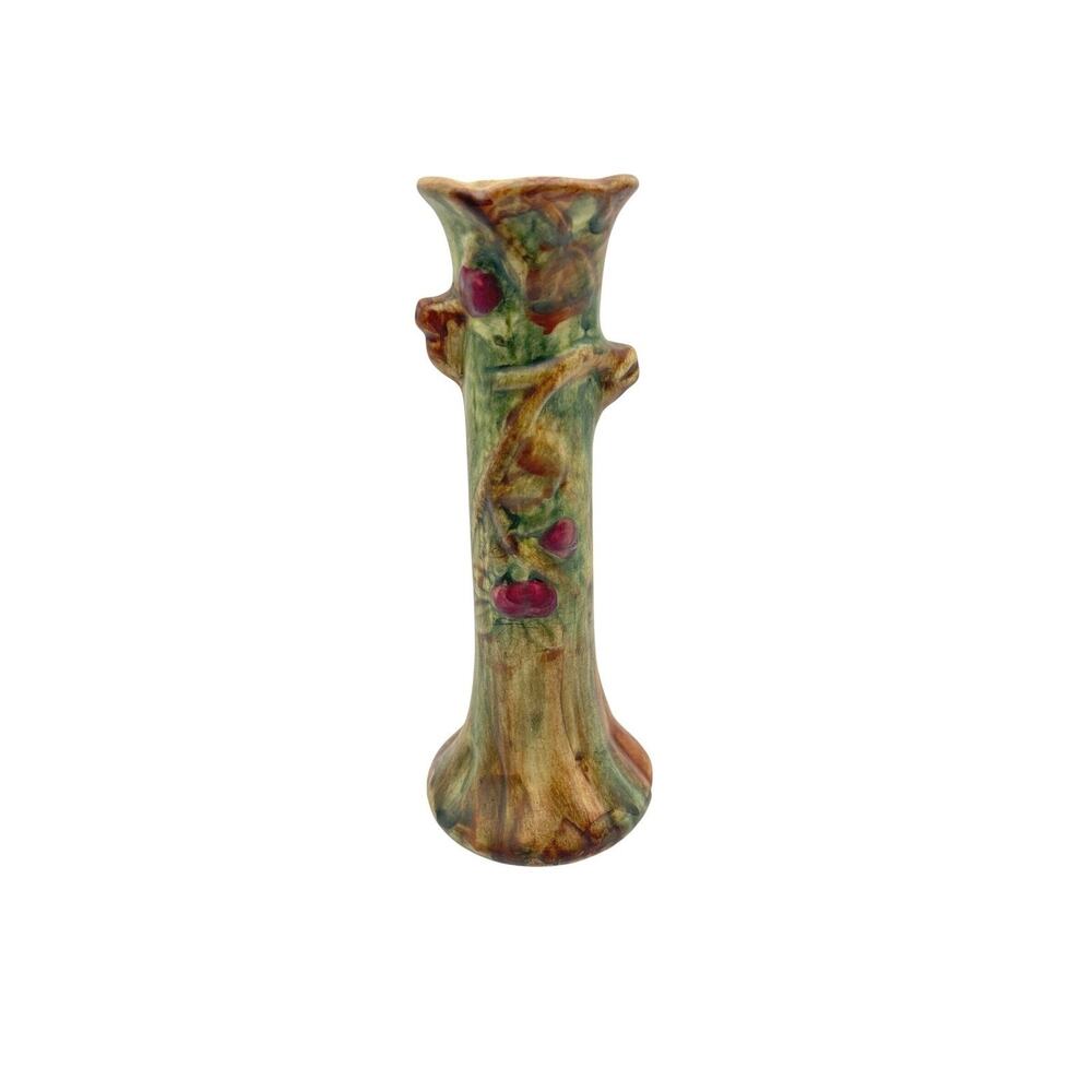 Weller Pottery Woodcraft Apple Tree Trunk Bud Vase Antique 1920s